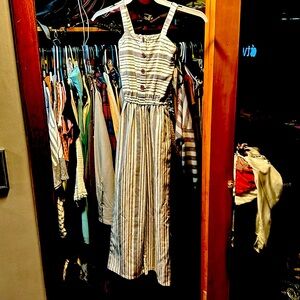 Girls size 7 tall striped jumpsuit/jumper